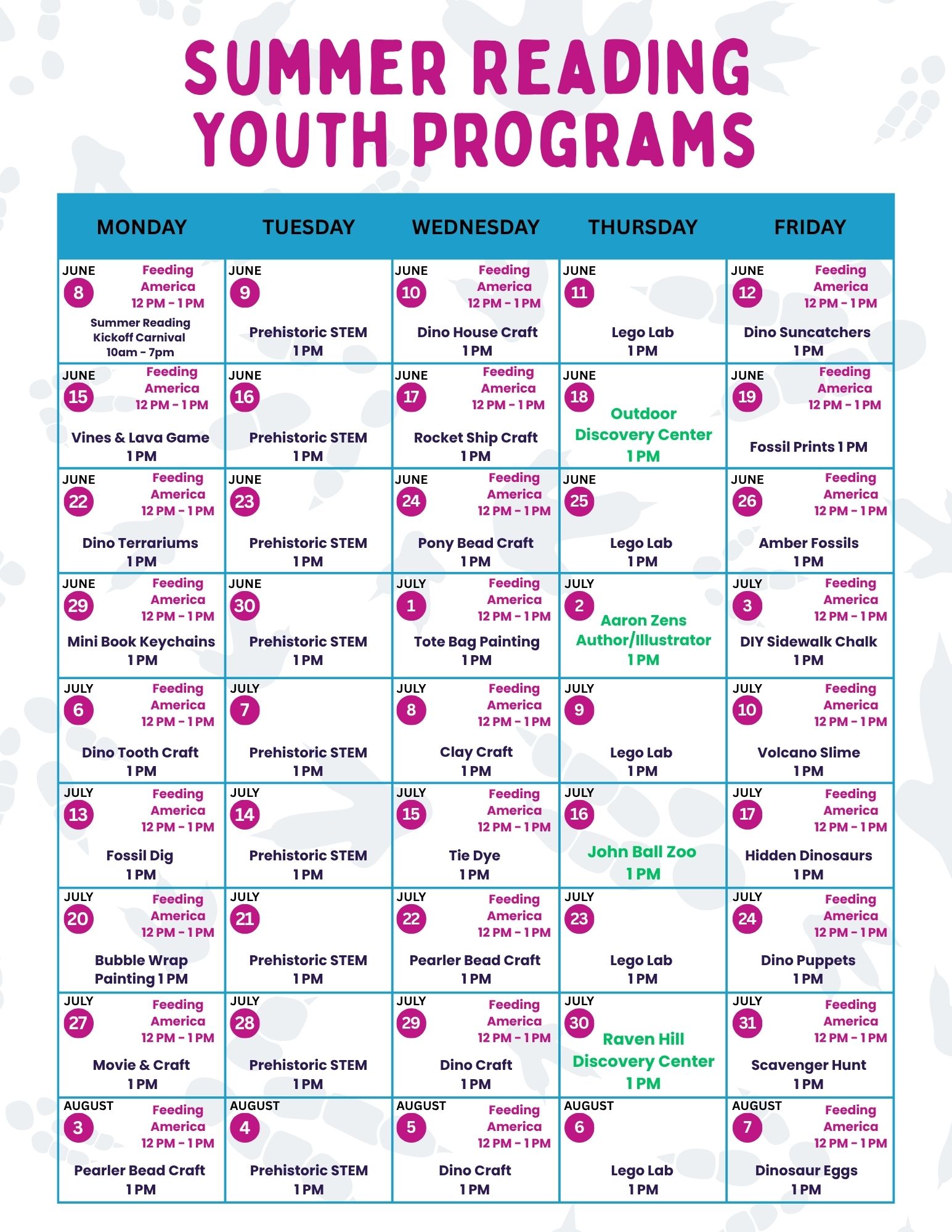 Summer Reading 2026 Youth Events Schedule.jpg